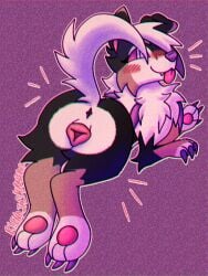 2025 animal_genitalia animal_pussy animal_vulva anus bernese_mountain_dog biscotti_(jackrabbit) blep canid canine canine_genitalia canine_pussy canine_vulva canis chromatic_aberration claws countershade_fur countershading cute_fangs domestic_dog dusk_lycanroc fangs feet female fur generation_7_pokemon genitals hi_res jackrabbit_(artist) lycanroc mammal molosser mountain_dog nintendo nonbinary_(lore) pawpads paws pokemon pokemon_(species) pussy shaded signature simple_background simplified_pawpads solo swiss_mountain_dog teeth textured textured_background tongue tongue_out