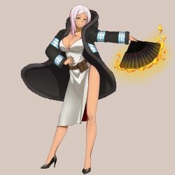 1girls 2025 2d 2d_(artwork) adult adult_female baidel_anoy bare_calves bare_chest bare_hands bare_hips bare_knees bare_legs bare_thighs big_breasts black_coat black_footwear black_high_heels black_jacket black_shoes blue-eyed_female blue_eyes breasts brown-skinned_female brown_background brown_skin brown_skinned_female busty busty_female calves cleavage clothes coat collarbone dark-skinned_female dark_skin digital digital_art digital_drawing digital_drawing_(artwork) digital_media digital_media_(artwork) dress ebony ebony_female en'en_no_shouboutai enen_no_shouboutai exposed_calves exposed_chest exposed_hips exposed_legs exposed_skin exposed_thighs feet female female_focus female_only fingernails fingers fire fire_force flames flower-shaped_pupils flower_shaped_pupils footwear full_body grin head_tilt hibana_(fire_force) high_heels high_resolution highres hourglass_figure human human_only jacket knees large_boobs large_breasts lean_figure legs lips long_hair looking_at_viewer mature mature_female narrow_waist necklace open_coat open_jacket outfit parted_bangs parted_lips pink-haired_female pink_eyebrows pink_hair pink_hair_female plump_breasts princess_hibana pyrokinesis sfw shoes shoulders simple_background slender_body slender_waist slim_waist smile smiley_face smiling_at_viewer solo solo_female standing thighs tilted_head topwear white_clothes white_dress white_outfit white_pupils white_topwear wide_hips