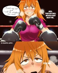 1boy 1girls after_fight ai_generated big_breasts black_boxing_gloves blowjob blowjob_face blowjob_pov blush blush_lines boxing boxing_gloves boxing_ring breasts busty busty_female confident defeated dominant_male dominated dominated_female domination domination/submission english_dialogue english_text exhausted fellatio female female_focus fighting_ring gamo-chan hair_between_eyes huge_breasts huge_cock humiliated humiliation large_breasts light-skinned_female light_skin long_hair male mixed_boxing naughty_face naughty_smile open_mouth oral oral_penetration oral_sex orange_eyes orange_hair partial_male penis penis_in_mouth please_don't_bully_me,_nagatoro pov pov_blowjob pov_eye_contact pov_male public public_humiliation purple_t-shirt ryona standing standing_position steam steaming_body steamy_breath submissive_female sucking sucking_off sucking_penis sucking_tip sweat sweatdrop sweating sweaty_body tired tired_expression titjob tomboy voluptuous voluptuous_female