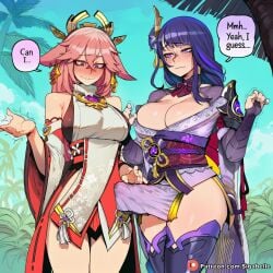 1futa 1girls ai_assisted ai_generated anime anime_style balls big_ass big_breasts breasts bulge caption clitoris cock comic comic_page curvaceous curvaceous_body curvaceous_female curvaceous_figure dialogue dickgirl female female_focus fit_female futa_on_female futa_only futa_sans_pussy futa_with_female futanari genshin_impact girly high_resolution highres horny hourglass_figure huge_ass huge_balls huge_boobs huge_breasts huge_butt huge_cock huge_testicles huge_thighs intersex manga manga_page medium_ass medium_breasts medium_penis muscular patreon penis pink_hair purple_hair pussy raiden_shogun self_upload sexy shiny sigabelle speech_bubble stable_diffusion testicles text text_bubble uncensored vagina voluptuous voluptuous_female waifu waifu_diffusion worship yae_miko