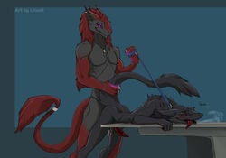 anal anthro bent_over collar leash linuell male marilyn_gaahl_infernus penis sergal sex wortzenhein yaoi