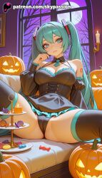 hatsune miku from halloween by skypassion