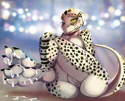 2019 amber_eyes anthro anus breasts cum cum_on_feet eyelashes female lizard nude pussy reptile scalie smile solo tai_lung_(artist) tongue