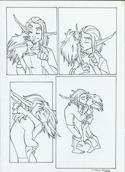 2006 2boys barefoot blush closed_eyes comic daxter duo elf jak jak_and_daxter kissing licking_ear male male_only monochrome naughty_dog sony tongue_out yaoi