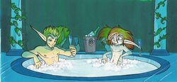 2boys daxter duo hot_tub jak jak_and_daxter male male_only muscles naked naughty_dog navel nude sony wine wine_bottle wine_glass