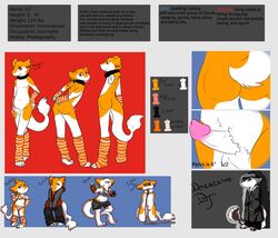 arm_warmers bikini collar detective dj_(character) femboy fishnet furry glow_sticks hand_on_hip leash leg_warmers male model_sheet penis piercing sergal skimpy tongue_out