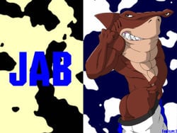 abs anthro ass character_name clothes color fabfelipe jab male male_only muscles shark solo street_sharks tagme topless