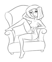 ann_possible disney female female_only human juvmc kim_possible monochrome nipples smooth_skin solo tagme