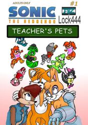 age_difference amy_rose anthro archie_comics black_nose blue_eyes breasts brown_fur brown_hair bunnie_rabbot canine chipmunk cleavage comic cybernetics cyborg dress english_text eyelashes eyeshadow fbz female fluffy_tail fox fur furry furry_ears furry_only furry_tail green_eyes hairbow hat hedgehog lagomorph large_breasts larger_female male mammal mobian_(species) multiple_females multiple_tails mustelid orange_fur pink_fur rabbit rodent sally_acorn sega signature size_difference skunk small_breasts smaller_female smaller_male smile smiley_face sonic_(series) sonic_satam sonic_the_hedgehog_(archie) sonic_the_hedgehog_(comics) sonic_the_hedgehog_(series) straight_hair t-shirt tail tails tan_fur teacher's_pets text twins two_tone_fur vest whiskers white_fur