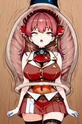absorption absorption_vore ai_generated anime_girl cell cell_(dragon_ball) cell_vore dragon_ball_z female hololive houshou_marine mind_break mind_control swallowing virtual_youtuber vore vtuber