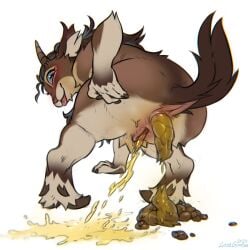 1:1 2024 anthro anus blep blue_eyes blue_hair bodily_fluids bovid brown_body brown_fur brown_hair brown_tail caprine closed_smile dated feces feces_on_ground female female_anthro fur genital_fluids genitals glistening glistening_eyes goat hair harper_(lostgoose) hi_res horizontal_pupils looking_at_viewer lostgoose mammal mouth_closed multicolored_hair nude peeing pupils rear_view red_tongue scat scatplay signature smile solo standing tail tan_body tan_fur tongue tongue_out two_tone_hair urine urine_on_ground vulva watersports