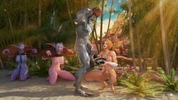 2025 3d beach bellakvo captured cum drinking_cum elf elf_ears female green_hair human male night_elf pink_skin pointed_ears purple_skin stocks troll troll_(warcraft) white_hair world_of_warcraft zandalari_troll