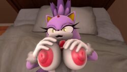 3d animated anthro between_breasts big_breasts blaze_the_cat breasts clothing domestic_cat felid feline felis female fur furry gloves hi_res large_areolae large_breasts male_pov mammal nipples paizuri penis puffy_nipples purple_fur razorkitana silver_the_hedgehog solo solo_focus sonic_(series) source_filmmaker straight video_games