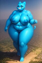 ai_generated anthro anus back_view bbw breasts chubby cinematic female furry giantess ginormous_ass high-angle_view large_breasts massive_thighs nicole_watterson nipples perchance_ai pussy the_amazing_world_of_gumball voluptuous