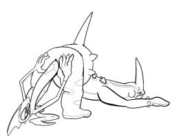 2d_animation ambiguous_gender anal anal_vore animated anthro anus ass back_spikes digital_media_(artwork) duo feet_first generation_8_pokemon hand_on_butt hand_on_ground hand_spike hiboiwater inteleon kneeling looking_back_at_self loop low_key_toxtricity male male_(lore) monochrome nintendo open_mouth pokemon pokemon_(species) reptile scales scalie short_playtime simple_background spikes spikes_(anatomy) standing stomach_bulge struggling struggling_prey tail toxtricity unwilling_prey vore wide_eyed