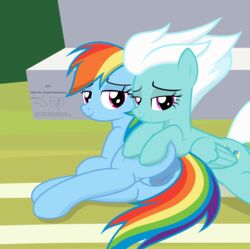 fleetfoot_(mlp) my_little_pony presenting rainbow_dash_(mlp) smooth_skin vagina