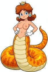 ai_generated alternate_species lamia mario_(series) naga novelai princess_daisy topless