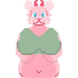 ailurid animated areola blue_eyes bouncing_breasts bovid breasts caprine clothing digital_media_(artwork) exposed_breasts female flashing flashing_breasts fur goat happy horn hybrid low_res mammal moonbat nipples pink_body pink_fur pink_nipples pixel_(artwork) pixel_animation red_panda shirt short_playtime solo solo_focus topwear undressing undressing_self
