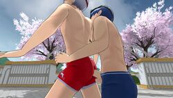 2boys anal blue_hair gay hojiro_zameshiro iruka_dorufino muscular_male sex white_hair yandere_simulator yaoi