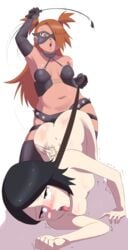 2girls ahe_gao ahegao akimichi_chouchou bent_over black_eyes black_hair blush bondage boruto:_naruto_next_generations breasts brown_hair collar dark-skinned_female dark_skin doggy_style dominatrix female female_only femdom forced glasses gloves hair_over_one_eye highres interracial leash lingerie lipstick long_gloves medium_breasts multiple_girls naked naruto nipples nude orange_hair orgasm plump rape sarada_uchiha short_hair small_breasts tongue tongue_out ukaya_masaru_mx whip yellow_eyes yuri