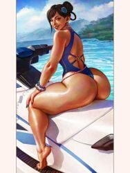 1girls asian asian_female azuma_yasuo azumaarts barefoot big_breasts bikini breasts brown_hair brunette_hair busty capcom child_bearing_hips chinese chinese_female chun-li curvaceous curves curvy curvy_body curvy_female curvy_hips feet female female_only hair_buns hips huge_breasts large_breasts light-skinned_female light_skin looking_over_eyewear looking_over_sunglasses mature_female milf street_fighter street_fighter_6 swimsuit swimwear thick thick_legs thick_thighs wide_hips