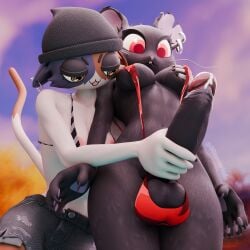 3d big_breasts big_penis blender breasts camille_(fortnite) cat_ears cat_girl cat_tail catgirl cum cum_leaking ear_piercing earrings female fortnite fortnite:_battle_royale furry futanari grabbing_breasts grabbing_from_behind intersex looking_at_penis masturbation meow_skulls_(fortnite) ogtamarindo outdoors penis public rat sling_bikini slingshot_swimsuit surprised thick_thighs viewed_from_below