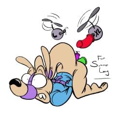 anal anal_sex anthro ass bottomless clothed clothing digital_media_(artwork) dildo dildo_in_ass dildo_insertion double_penetration fur gag gagged gordian macropod male mammal marsupial muzzle_(object) muzzled nickelodeon object_in_ass penetration raised_tail restraints rocko's_modern_life rocko_rama sex_toy sex_toy_in_ass sex_toy_insertion solo straitjacket submissive_male tail tan_body tan_fur thick_tail wallaby