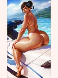 1girls asian asian_female azuma_yasuo azumaarts barefoot big_breasts breasts brown_hair brunette_hair bunli69 busty capcom child_bearing_hips chinese chinese_female chun-li curvaceous curves curvy curvy_body curvy_female curvy_hips feet female female_only hair_buns hips huge_breasts large_breasts light-skinned_female light_skin looking_over_eyewear looking_over_sunglasses mature_female milf street_fighter street_fighter_6 thick thick_legs thick_thighs wide_hips