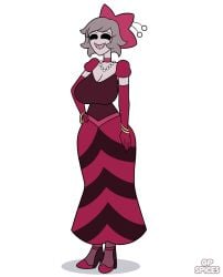 big_ass big_breasts big_thighs black_eyes blind_peacock_draws_(artist) bracelet bracelets breasts bushy bushy_pubes cannibal cannibalism clothed_alt clothing dress edna_(gp_spices) female flower flower_in_hair flower_on_head gold_jewelry golden_bracelet golden_bracelets gp_spices gray_hair grey_hair grey_skin hair hairy_pussy hazbin_hotel hazbin_hotel_oc heels heels_only helluva_boss helluva_boss_oc joint_oc leggings long_gloves long_sleeves no_eyes oc original original_art original_artwork original_character pearl_necklace pearls pussy pussy_pubes reference_image sharp_teeth short_hair