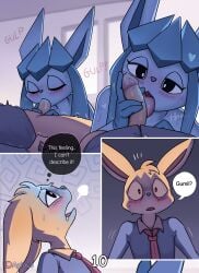 2025 agious anthro anthrofied between_legs blush bodily_fluids bottomwear bottomwear_down breasts cleavage close-up clothed clothing cold comic describing_another describing_genitalia describing_penis dialogue digital_drawing_(artwork) digital_media_(artwork) eevee eeveelution english_text feet fellatio female generation_1_pokemon generation_4_pokemon genitals glaceon hi_res legendary_pokemon licking male male/female nintendo noisy_oral open_mouth oral oral_penetration pants pants_down partially_clothed penetration penile penile_penetration penis penis_in_mouth penis_lick penis_on_tongue penis_squeeze pokemon pokemon_(species) pokemorph sex shaded sit_and_blow_position sitting slurping soles sound_effects spread_legs spreading squeezing sweat teeth text tongue tongue_on_penis tongue_out topless uniform vein veiny_penis wall_(structure) window