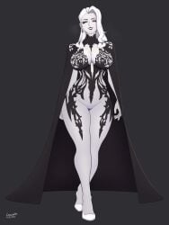 1girls goth_milf goth_mommy grey_skin rosewald1929 rwby salem_(rwby) white_hair