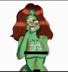 ahe_gao big_breasts brazil_(countryhumans) brown_hair censored countryhumans countryhumans_girl hair looking_at_viewer nude_female simple_background sperm white_background