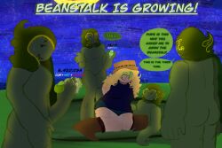 2girls 3boys blonde_hair covered_face covered_nipples cum cum_on_thighs cum_outside eloise_(grow_a_garden) female genital_fluids green_bean grow_a_garden large_breasts polyamory roblox thick_ass thick_thighs vine_bondage vines