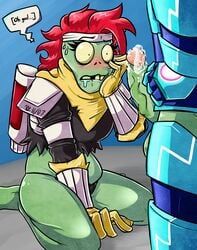 1boy 1girls cum duo female gargantuar interstellar_bounty_hunter_(pvz) male oral penis plants_vs_zombies plants_vs_zombies:_heroes supernova_gargantuar undead video_games vikingupskirts zombie zombie_(pvz) zombie_girl