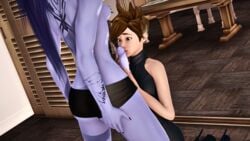 2girls 3d bedroom demolljok female futanari handjob heels honey_select imminent_deepthroat imminent_oral intersex kissing_penis long_penis oral overwatch studio_neo tracer widowmaker