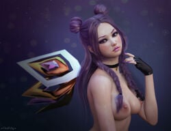 3d alternate_costume areolae breasts female female_only hinakitty k/da_kai'sa k/da_series kai'sa league_of_legends looking_at_viewer nipples solo