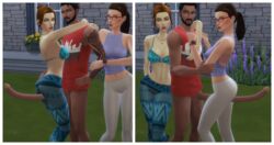 1boy 2019 2girls 3d beard big_penis black_hair bottomless brown_hair couple devious_desires deviousdesires erection female grabbing grabbing_penis handjob legs long_hair long_penis male matrixsims normal_breasts nude_male penis tattoo the_sims the_sims_4