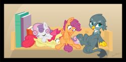 animal_genitalia animal_pussy apple_bloom_(mlp) book equine equine_pussy female friendship_is_magic gabby_(mlp) group hair_on_head horn mammal my_little_pony nude plushie pussy scootaloo_(mlp) sherathoz sweetie_belle_(mlp) tagme unicorn young