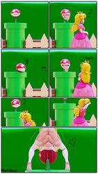 1futa 1other 3d ambiguous_gender balls balls_deep big_lips breasts clothing comic deepthroat dickgirl dress fellatio futanari high_heels intersex irrumatio long_hair mario_(series) nintendo oral outdoors pipe piranha_plant pixel-perry plant princess_peach saliva super_mario_bros. throat_fuck throat_swabbing tongue tongue_out warp_pipe