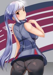 absurdres ass azur_lane essex_(azur_lane) female highres pantyhose pantylines shoshinsha solo upskirt