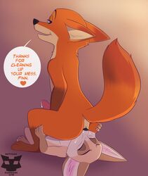 2019 anal anthro ass battouga-sharingan canid canine closed_eyes cum cum_in_ass cum_in_mouth cum_inside deep_rimming dialogue disney duo english_text facesitting felching fennec finnick fox fur gay green_eyes male male_only mammal nick_wilde oral orange_fur penis precum rimming sex size_difference speech_bubble text yaoi zootopia