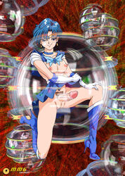 1futa ami_mizuno bishoujo_senshi_sailor_moon breasts clothing erection futa_only futanari intersex looking_at_viewer mmario_grant mmg penis pubic_hair pussy sailor_mercury skirt small_breasts smile solo uncensored