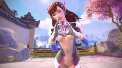 1girls 3d blender breasts brown_eyes brown_hair d.va daintydjinn female female_only heart_sign overwatch solo