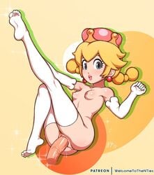 1boy 1girls anus ass blonde_hair blonde_pubic_hair breasts crown disembodied_penis earrings elbow_gloves erection female fungi_fauna gloves grey_eyes leg_up lips lipstick long_gloves looking_at_viewer male mario_(series) new_super_mario_bros._u_deluxe nintendo nipples noisetanker nude open_mouth peachette penetration penis pigtails pubic_hair pussy pussy_grip pussy_juice sex small_breasts solo_focus stockings straight super_crown thighhighs thighs toadette vagina vaginal vaginal_penetration white_thighhighs wide_hips