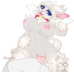 2019 anthro bell blush bovid bow breasts caprine domestic_sheep faceless_male female fur furry furry_only hi_res hooves mammal nipples nude penetration penis pussy pussy_juice savemekitty senip sex sheep vaginal_penetration wool