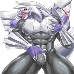 1boy 2019 abs absurd_res animal_genitalia anthro anthrofied blush claws dragon genital_slit hi_res legendary_pokémon looking_at_viewer male male_only muscular muscular_male navel nintendo palkia pokémon_(species) pokemon pokemon_dppt pose scalie seductive simple_background slit solo thick_thighs tongue video_games weedwolfeatmeat white_background wide_hips