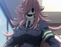 1girls breasts clothing high-rise_invasion kusakabe_yayoi large_breasts mask pink_hair screencap tenkuu_shinpan yayoi_kusakabe