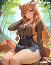1futa 2026 ai_assisted ai_generated animal_ears anime artist_name bangs breasts brown_hair bush bust cleavage cock dick dress erection explicit futanari hi_res high_quality high_resolution highres leaf long_hair looking_at_viewer outdoors patreon patreon_username penis raccoon_ears raccoon_girl raccoon_tail raphtalia sitting smile stable_diffusion tail tate_no_yuusha_no_nariagari the_rising_of_the_shield_hero tree_stump tsukoneko uncensored very_long_hair watermark