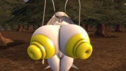 1girls antennae_(anatomy) anthro breasts_bigger_than_head bug bug_girl cockroach cockroach_girl cockroach_humanoid female female_only forest forest_background huge_boobies huge_boobs huge_breasts huge_nipples hyper_breasts lordscrubart pheromosa pokemon pokemon_(species) pokephilia puffy_nipples sfm source_filmmaker swaying swaying_breasts tagme video video_game_character white_body yellow_nipples