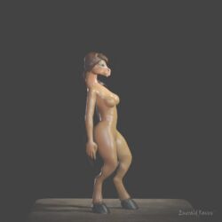 3d animated breathing cora emerald_raven equine fan_character female horse mammal no_nipples nude standing